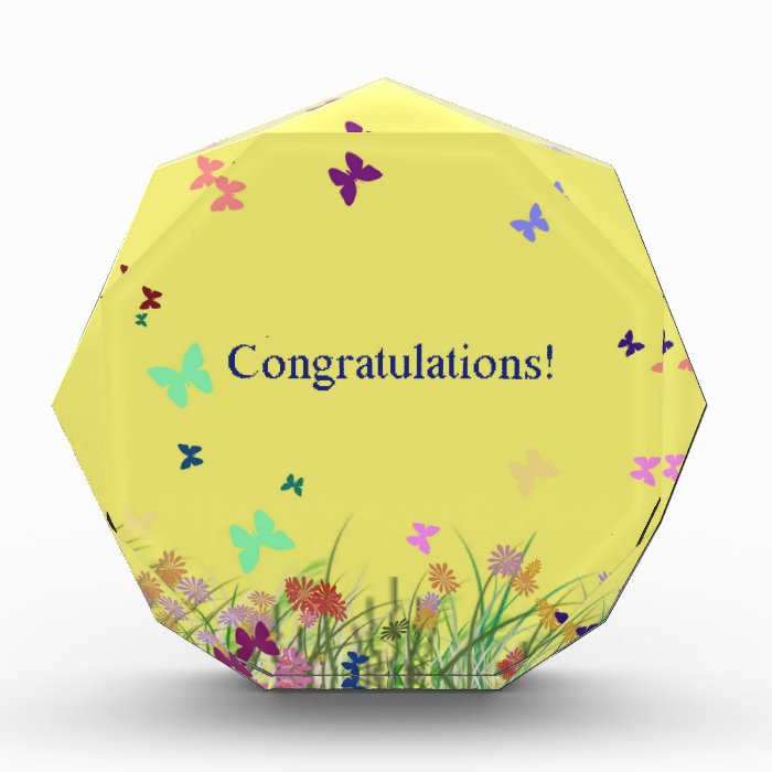 Congratulations  yellow butterfly background awards