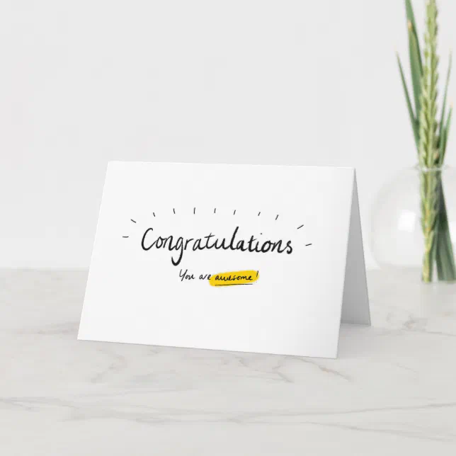 Congratulations, you are awesome! card | Zazzle
