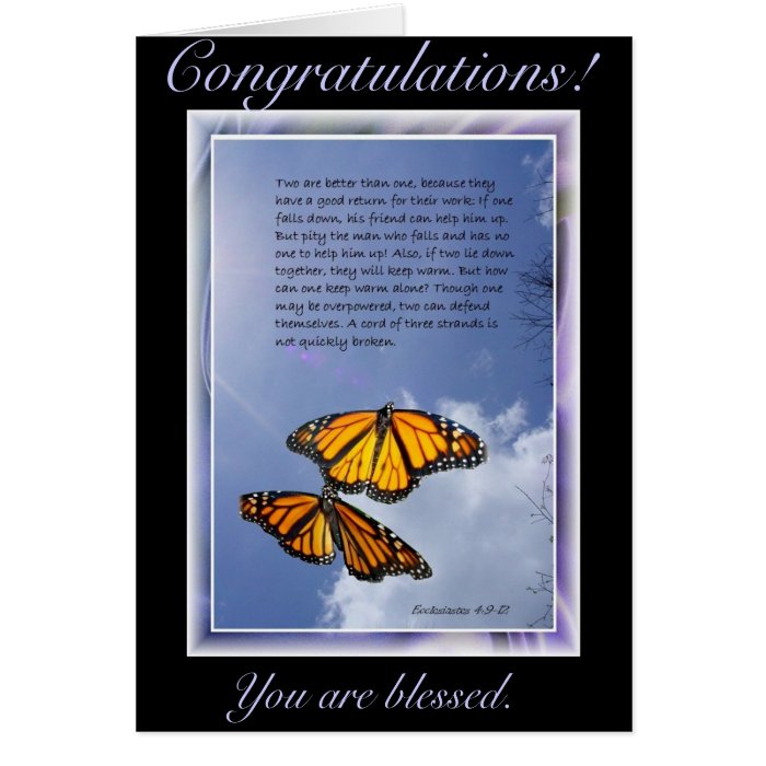 "Congratulations, You are blessed." Card