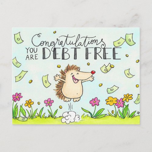 Congratulations You are debt free postcard