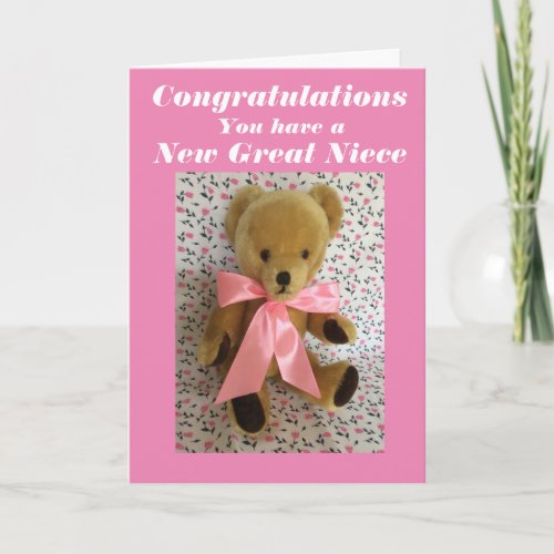 Congratulations you have a new great niece card
