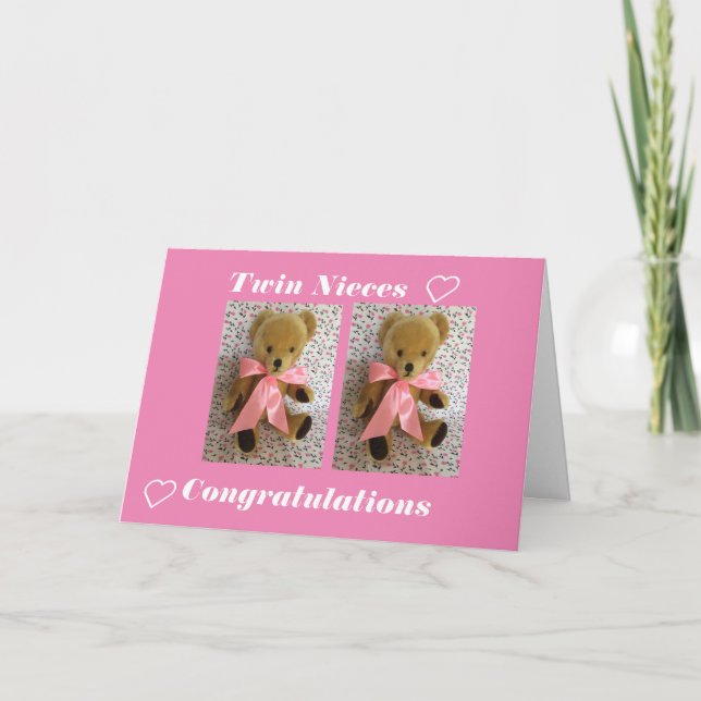 Congratulations you have twin nieces. card (Front)
