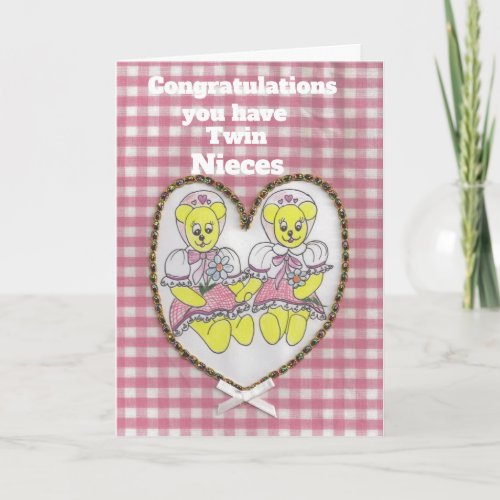 Congratulations you have twin nieces card