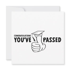 Congratulations, you passed, diploma card