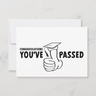 Congratulations, you passed, diploma note card