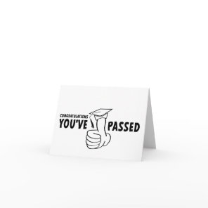 Congratulations, you passed, diploma note card