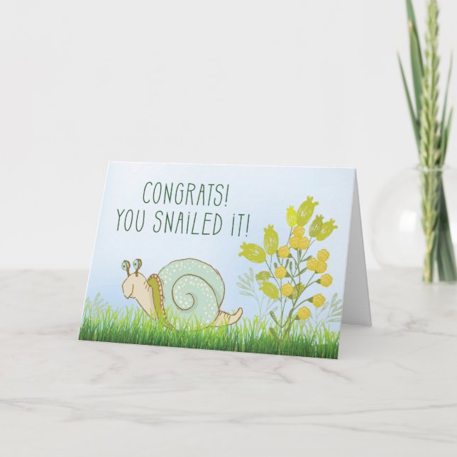 Congratulations You Snailed It, Humorous Card (Front)