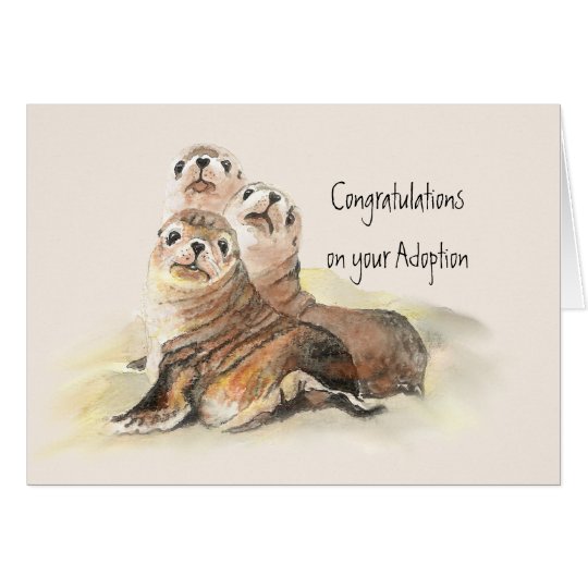Congratulations your Adoption Cute Seals Card