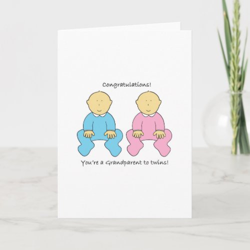 Congratulations Youre a Grandparent to Twins Card