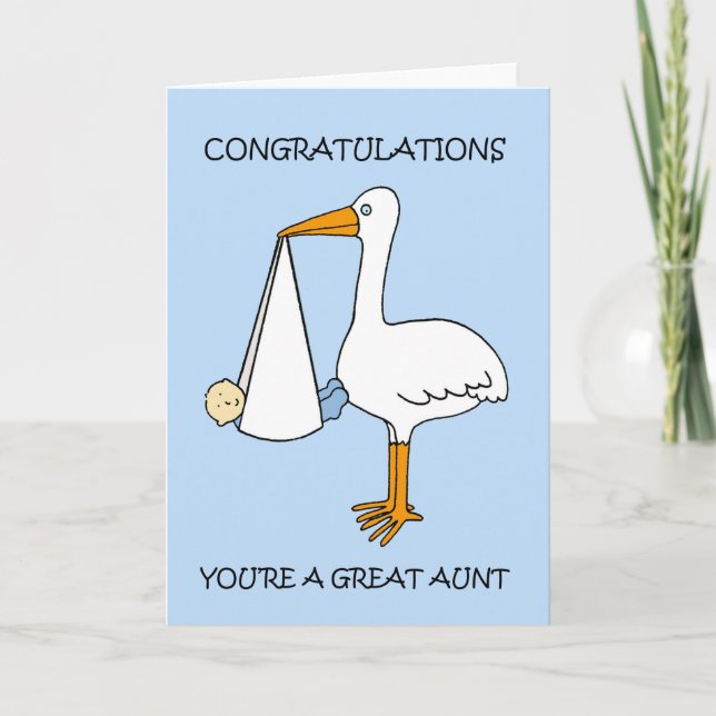 Congratulations You're a Great Aunt to a Baby Boy Card (Front)