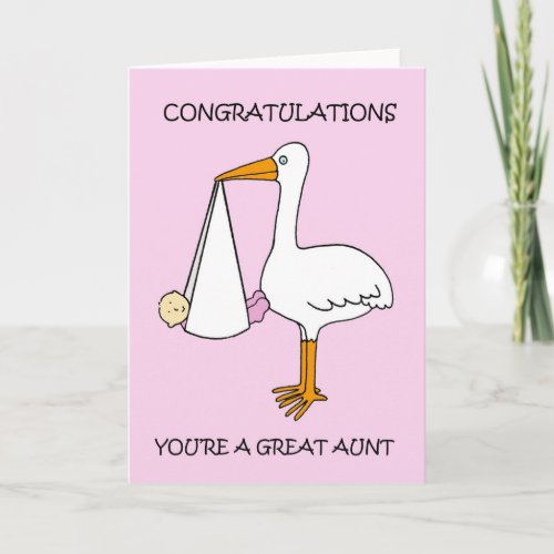 Congratulations Youre a Great Aunt to Baby Girl Card