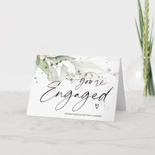 Congratulations Youre Engaged Bride Groom Elegant Card