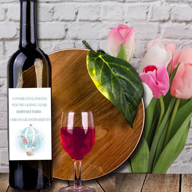 Congratulations You're Going To Be Grandparents  Wine Label (Creator Uploaded)