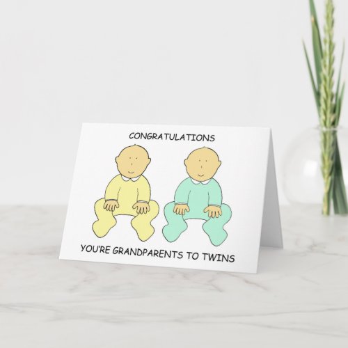 Congratulations  Youre Grandparents to Twins Card