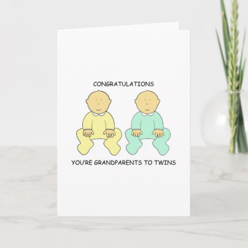 Congratulations  Youre Grandparents to Twins Card