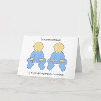Congratulations You're Grandparents to Twins Card