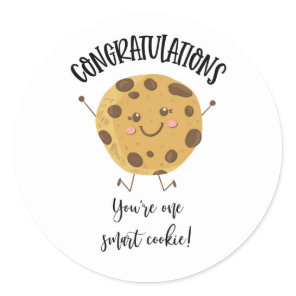 congratulations you're one smart cookie classic round sticker