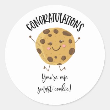 Congratulations You're One Smart Cookie Classic Round Sticker by GenerationIns at Zazzle