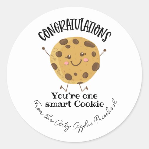 congratulations youre one smart cookie classic round sticker