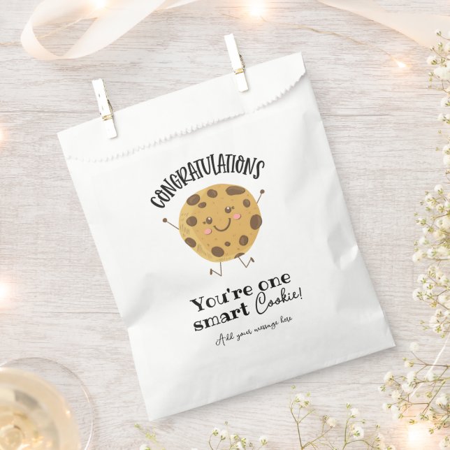 congratulations you're one smart cookie  favor bag (Clipped)