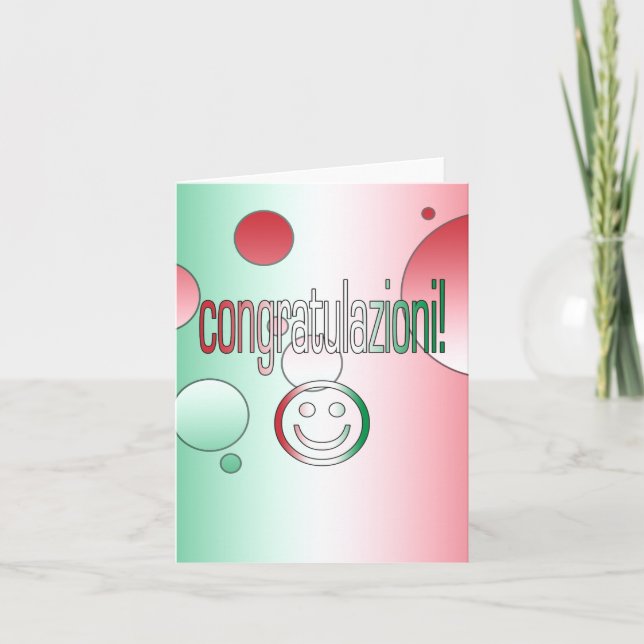 Congratulazioni! Italy Flag Colors Pop Art Card (Front)