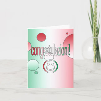 Congratulazioni! Italy Flag Colors Pop Art Card