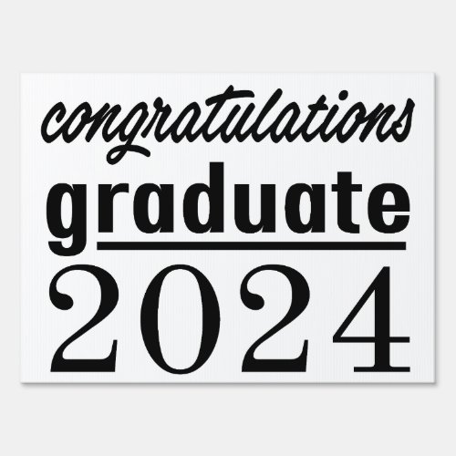 Congratutulations Mondern Simple Black Graduation Sign