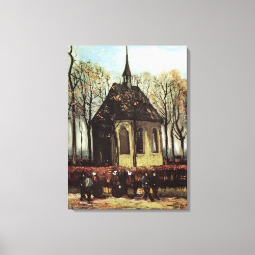 Congregation at Church Nuenen by Vincent van Gogh Canvas Print