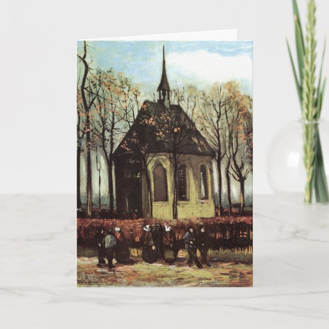 Congregation at Church, Nuenen by Vincent van Gogh Card (Front)