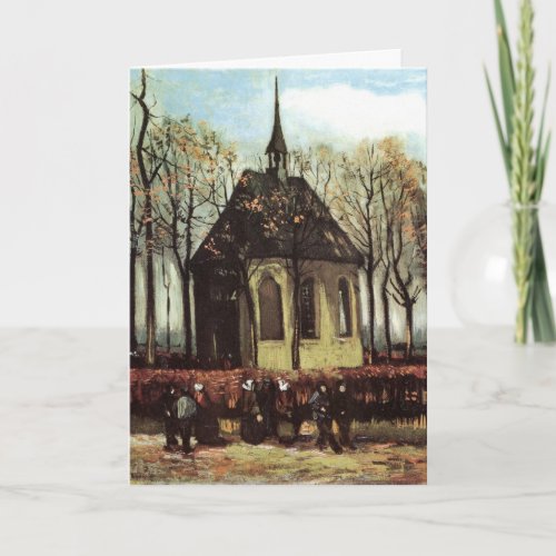 Congregation at Church Nuenen by Vincent van Gogh Card