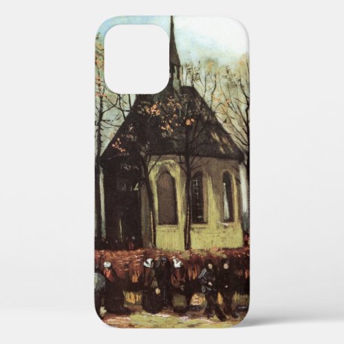Congregation at Church Nuenen by Vincent van Gogh iPhone 12 Case