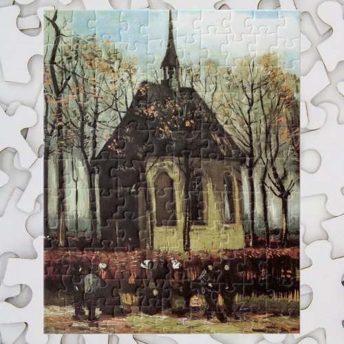 Congregation at Church Nuenen by Vincent van Gogh Jigsaw Puzzle