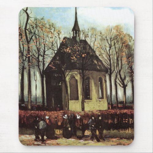 Congregation at Church Nuenen by Vincent van Gogh Mouse Pad