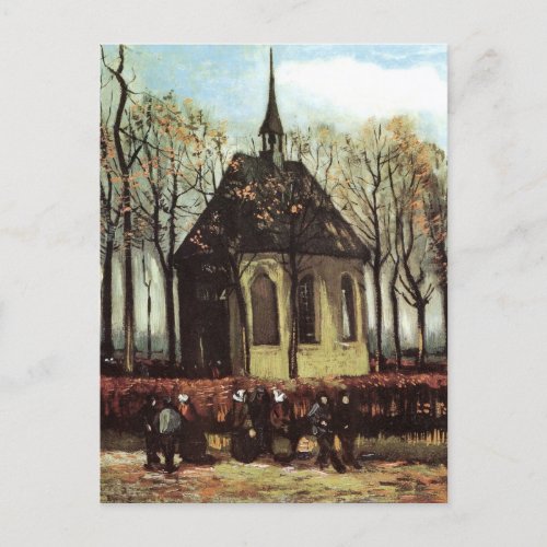 Congregation at Church Nuenen by Vincent van Gogh Postcard