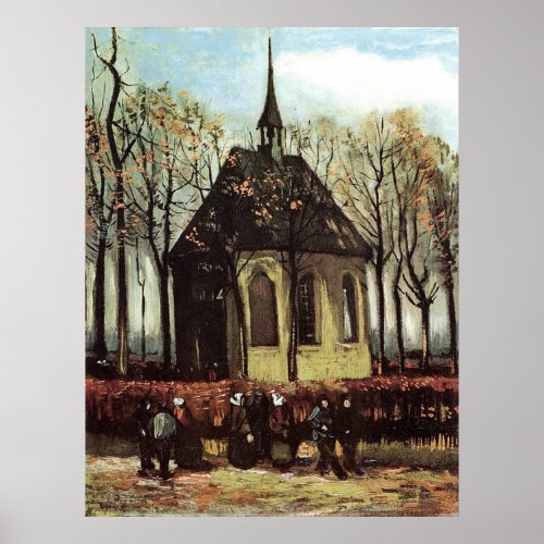 Congregation Leaving the Reformed Church in Nuenen Poster