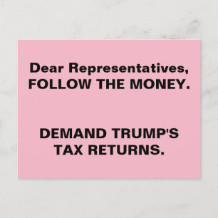 Congress Follow the Trump Money Russia Resistance Postcard