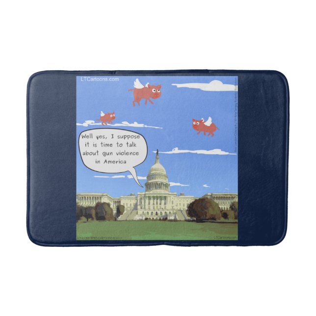 Congress & Gun Talk When Pigs Fly Bath Mat (Front)