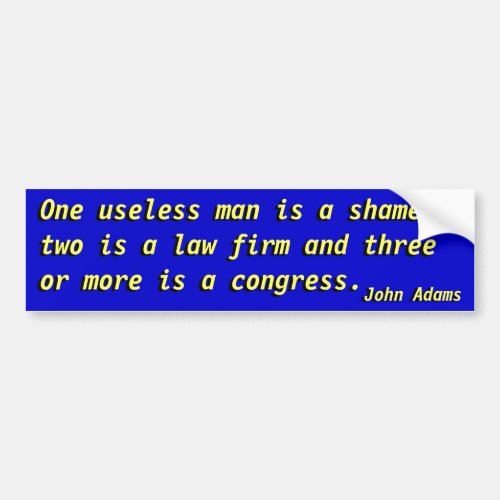 Congress John Adams Bumper Sticker