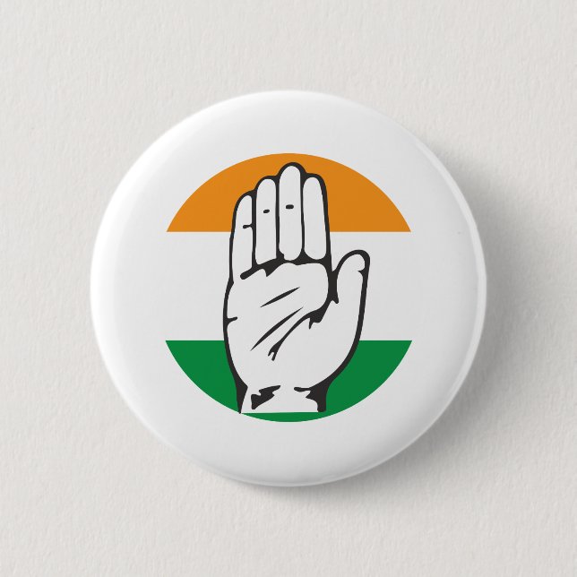 Congress Party of India Hand Symbol Button (Front)