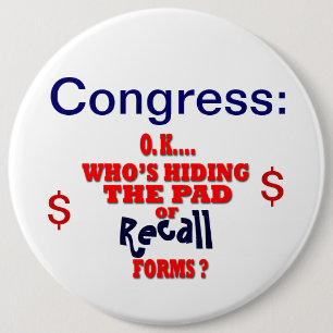 Congress Recall Pinback Button