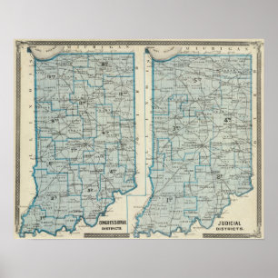Congressional districts Judicial districts Indiana Poster