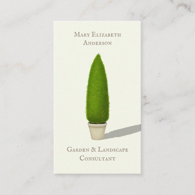 Conical Topiary Charming Nostalgic Style Business Card (Front)