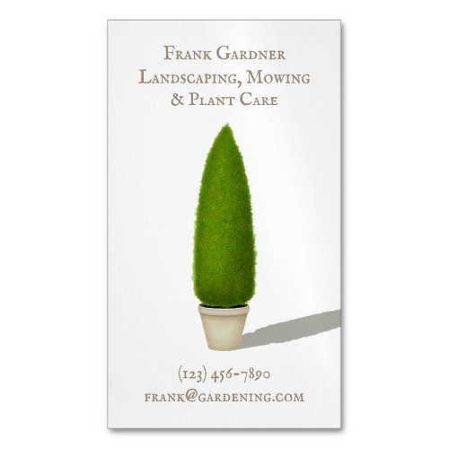 Conical Topiary Traditional Garden Charm  Business Business Card Magnet