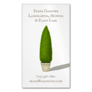 Conical Topiary Traditional Garden Charm  Business Card Magnet