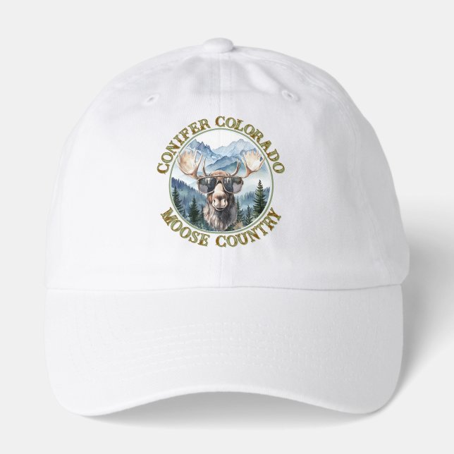 Conifer Colorado Moose Country Baseball Cap Hat (Front)