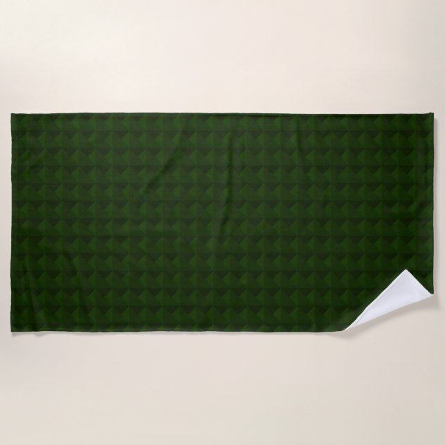 Coniferous green, solid, geometric . beach towel (Front)