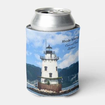 Conimicut Point  Lighthouse Ri  Can Cooler by RenderlyYours at Zazzle