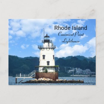 Conimicut Point  Lighthouse Ri Postcard by RenderlyYours at Zazzle