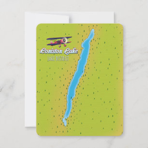 Coniston Water, lake district, England map