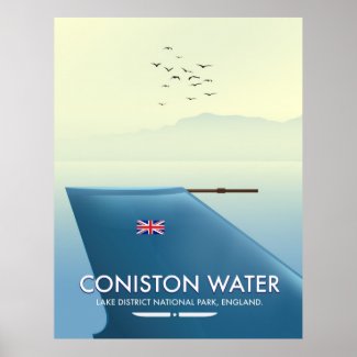 Coniston Water, lake district, England Poster